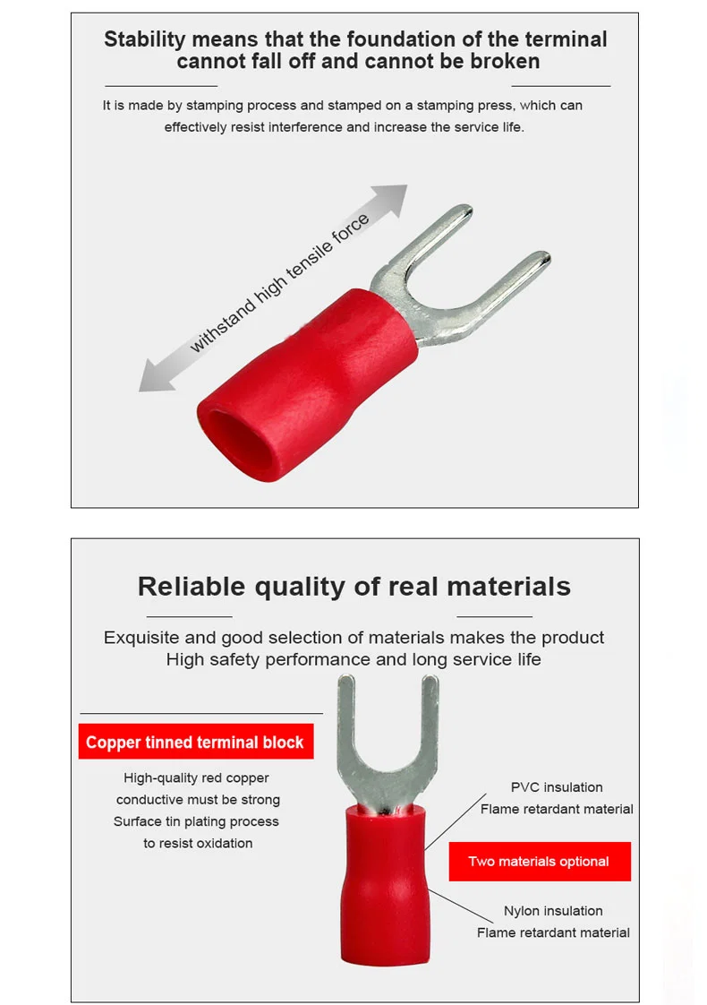 SVN Nylon insulated spade terminals, Continuous spade copper cord end terminal, bolt splice terminal, Spade Terminal, Svn Spade Terminal, Copper Terminal Bolt SVN 나일론 절연 스페이드 단자, 연속 스페이드 구리 코드 엔드 단자, 볼트 스플 라이스 단자, 스페이드 단자, Svn 스페이드 단자, 구리 단자 볼트