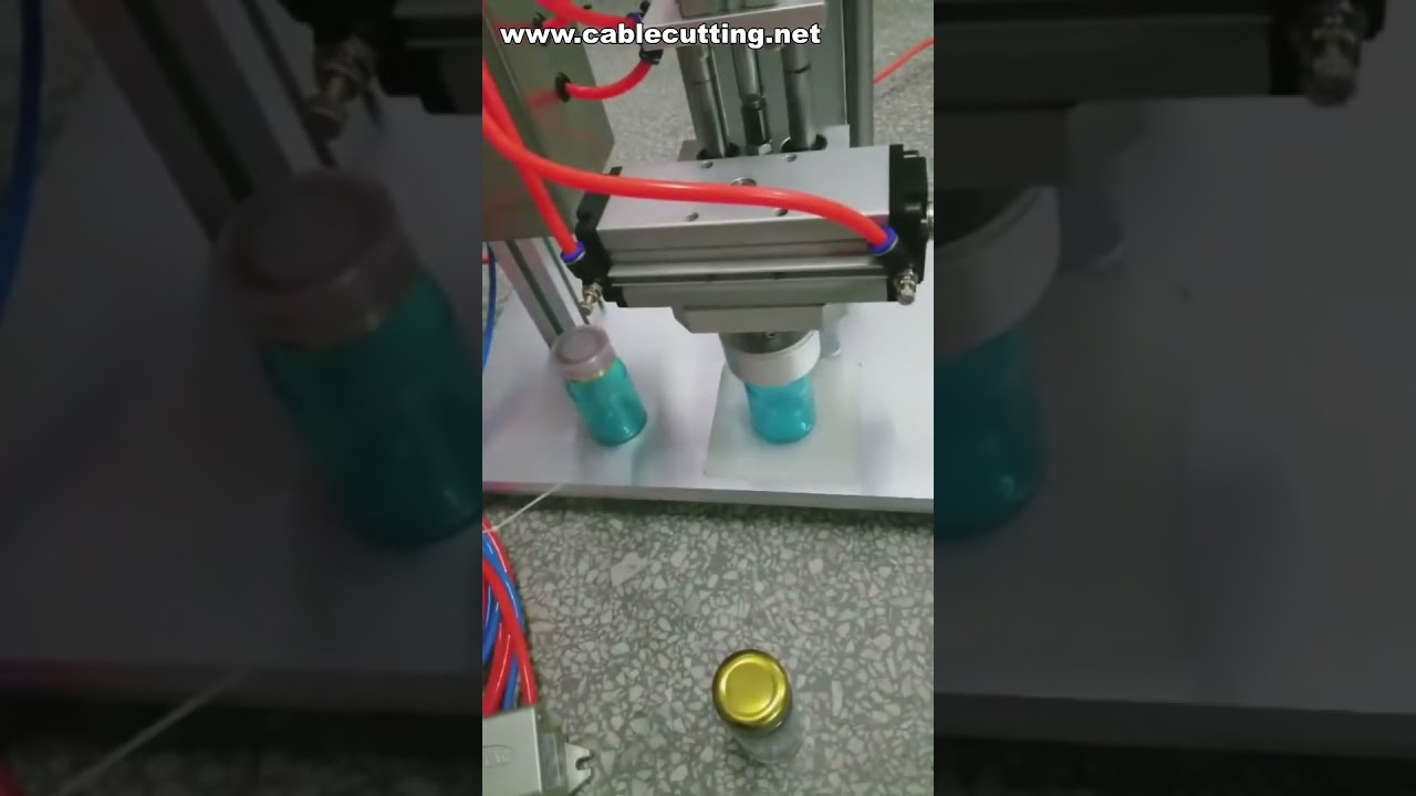 주석판 커버 및 플라스틱 뚜껑 캡핑 머신 | 공압식 데스크탑 캡핑 장비