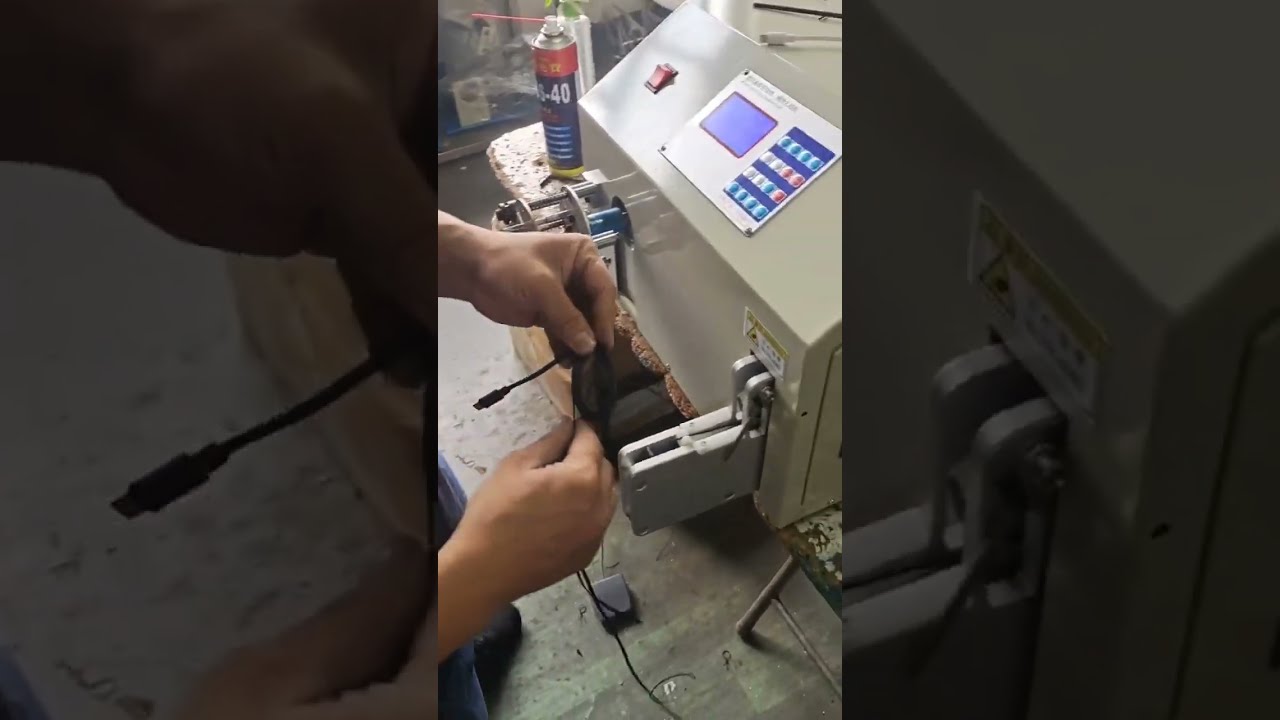 데이터 케이블 자동 권선 및 결속기 #케이블권선기 #공장자동화 #와이어스트리핑